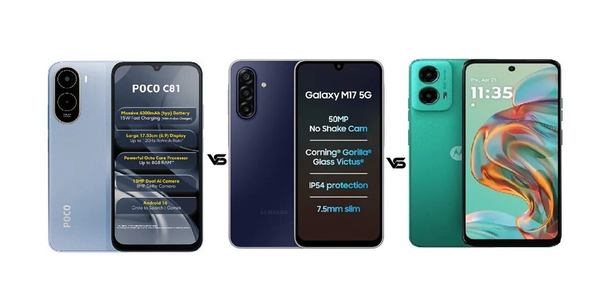 Poco C81 vs Samsung Galaxy M17 5G vs Motorola G45 5G જાણો કયો શ્રેષ્ઠ ફોન છે
