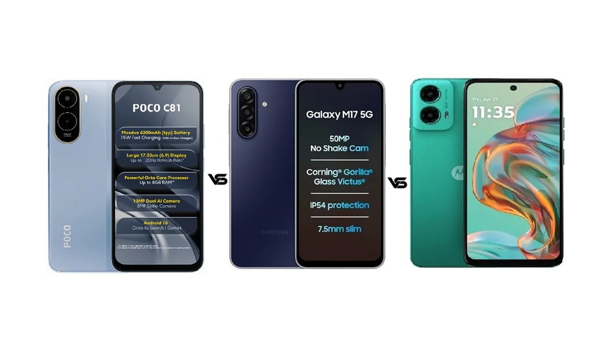 Poco C81 vs Samsung Galaxy M17 5G vs Motorola G45 5G જાણો કયો શ્રેષ્ઠ ફોન છે