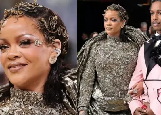Met Gala 2026, Rihanna Turned Heads In A Shimmering Sculptural Gown With 115,000 Crystal Beads