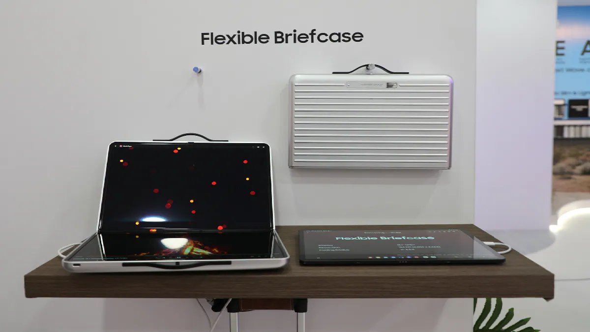 MWC 2025 Samsung showcases new foldable laptop concept transforms into a Flexible Briefcase know specifications