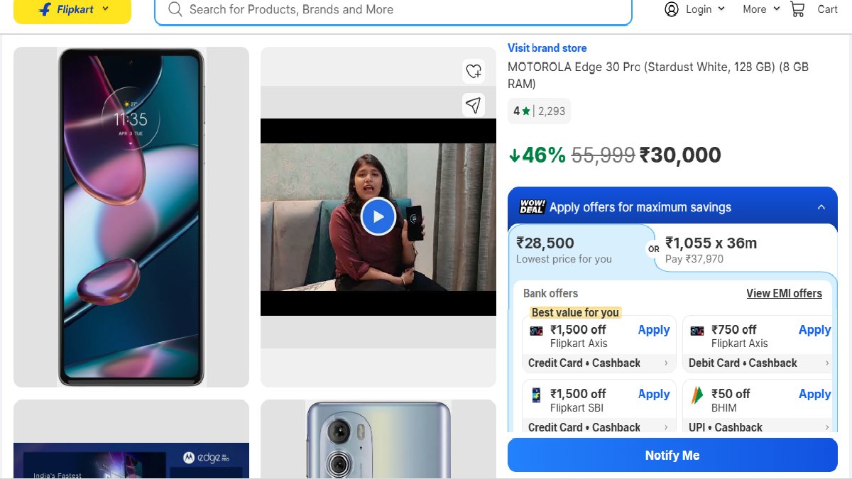 Motorola Edge 30 Pro price down in india rs 17000 discount offer details here
